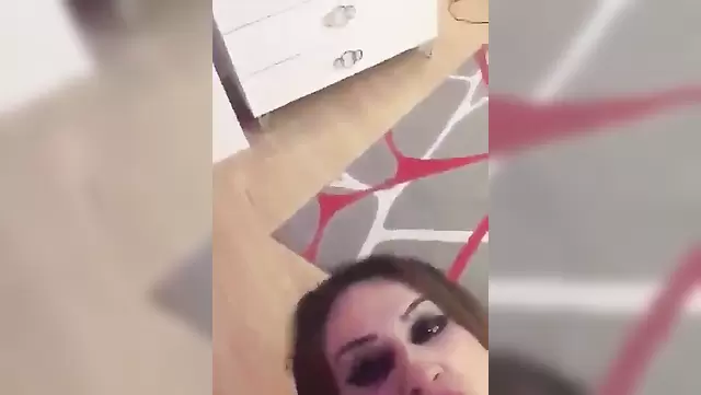 Pretty girl gives a blowjob to a Turk after work